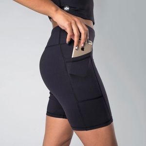 Senita Athletics High Waisted Rio Shorts (7 in. inseam) - Black